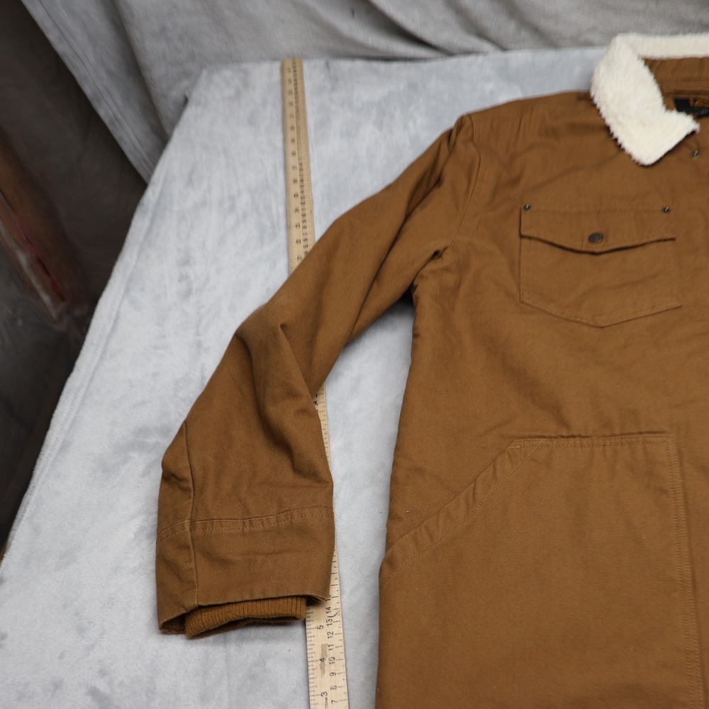 Lee Jacket Mens Large Brown Sherpa Lined Canvas Rugged Trucker Work Full Zip - Picture 2 of 12